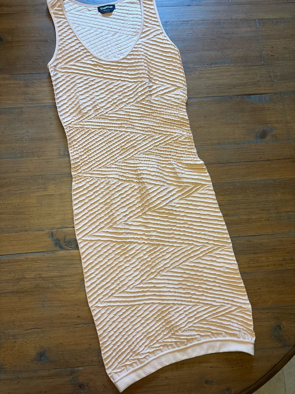 Bebe pink textured bodycon midi dress